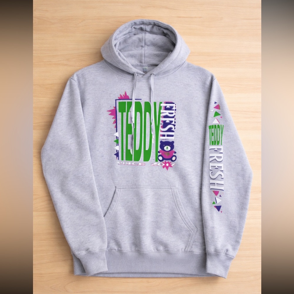 Teddy Fresh Hoodie Adult Large Grey Pullover Retro H3 Merch Streetwear Retro